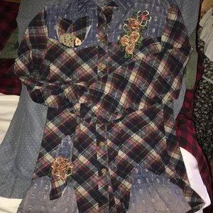 Simply Couture Embellished Flannel Type Shirt